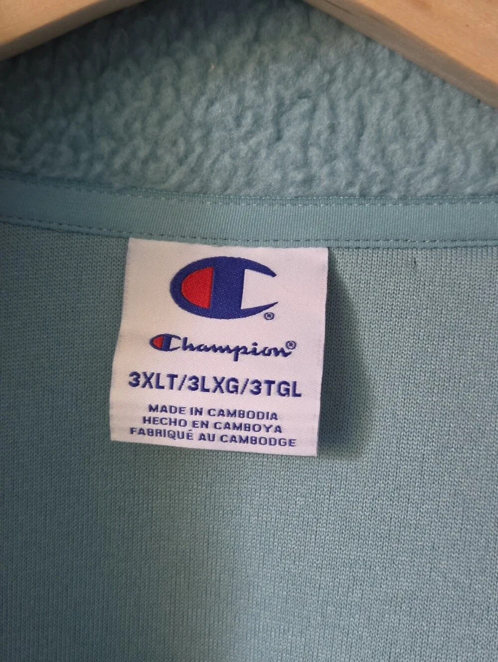 Champion Light Blue Quarter-Zip Micro Fleece Pullover